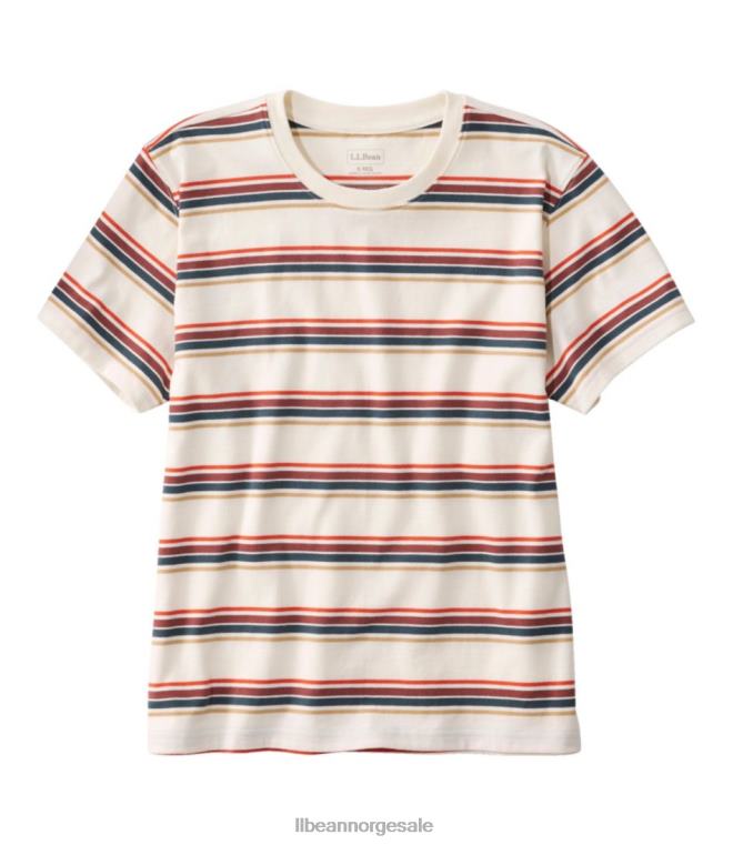 kvinner lørdag t-skjorte 24VDH5986 L.L.Bean klær seilduk blandet stripe