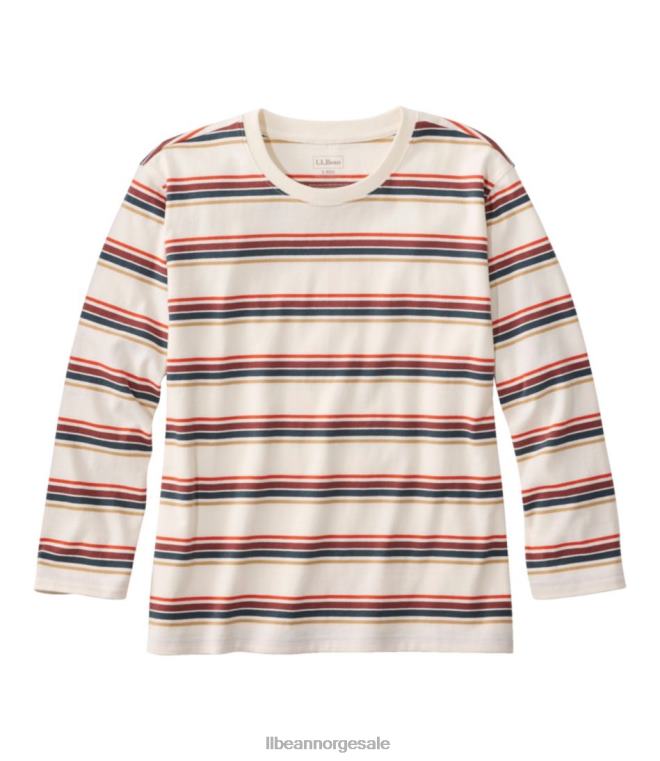 kvinner lørdag t-skjorte 24VDH6455 L.L.Bean klær seilduk blandet stripe