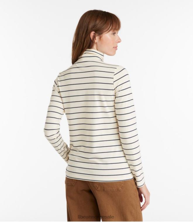 kvinner myk stretch supima t-skjorte 24VDH120 L.L.Bean klær seilduk/klassisk marine