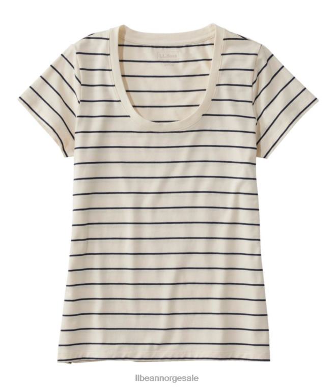 kvinner myk stretch supima t-skjorte 24VDH134 L.L.Bean klær seilduk/klassisk marine