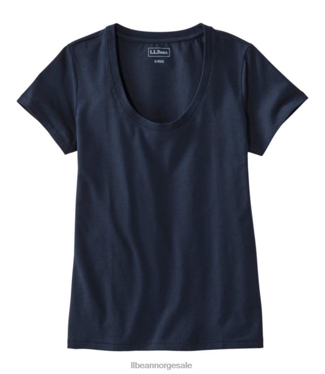 kvinner myk stretch supima t-skjorte 24VDH2998 L.L.Bean klær klassisk marine