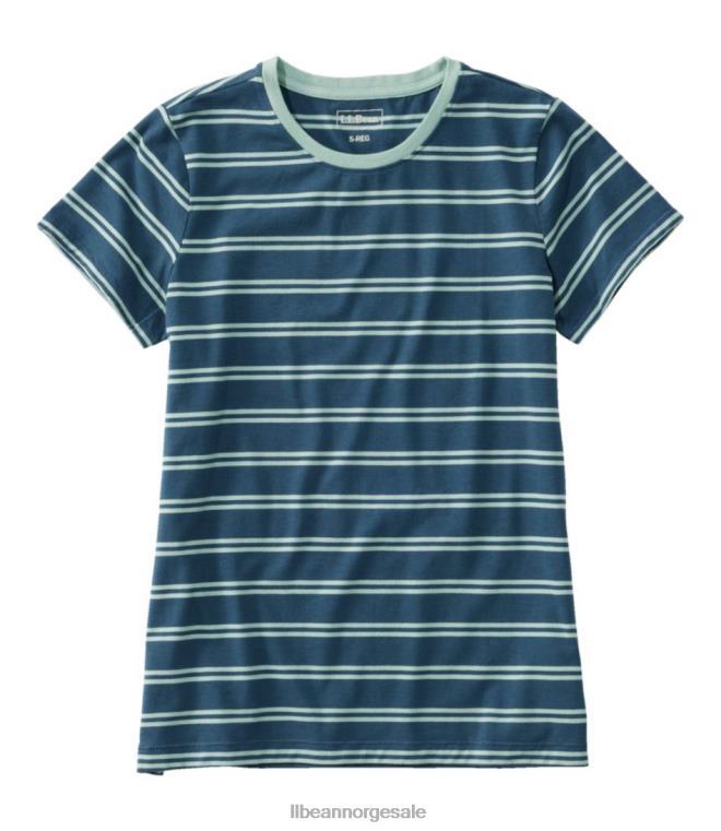 kvinner myk stretch supima t-skjorte 24VDH3008 L.L.Bean klær mørk mariner/blek gran