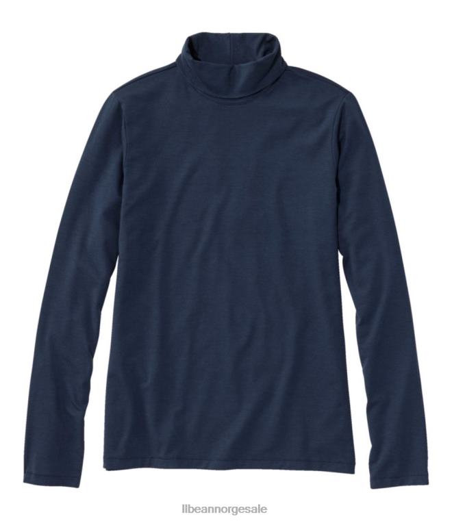 kvinner myk stretch supima t-skjorte 24VDH3043 L.L.Bean klær klassisk marine