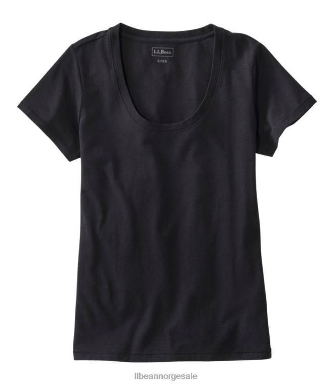 kvinner myk stretch supima t-skjorte 24VDH4635 L.L.Bean klær Mørk sort