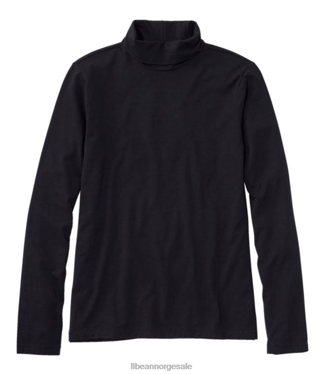 kvinner myk stretch supima t-skjorte 24VDH4668 L.L.Bean klær Mørk sort