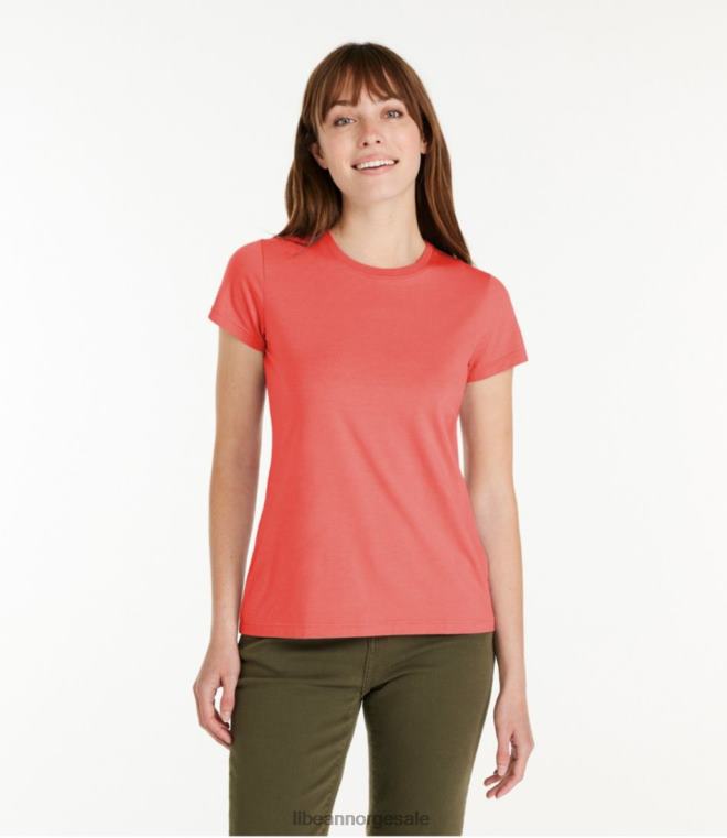 kvinner myk stretch supima t-skjorte 24VDH5016 L.L.Bean klær trerose