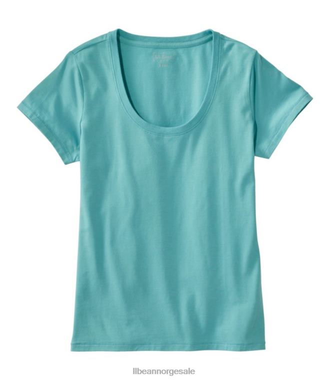 kvinner myk stretch supima t-skjorte 24VDH5707 L.L.Bean klær hav aqua