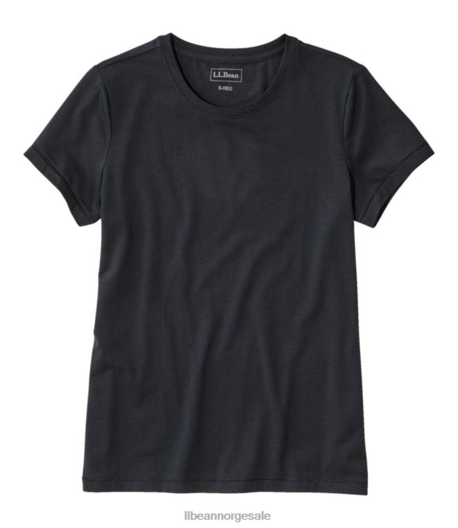 kvinner myk stretch supima t-skjorte 24VDH5991 L.L.Bean klær Mørk sort