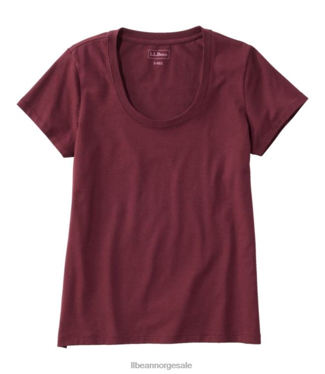 kvinner myk stretch supima t-skjorte 24VDH6909 L.L.Bean klær dyp vin