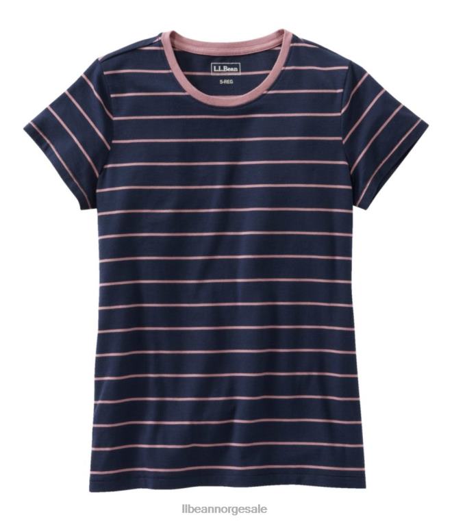 kvinner myk stretch supima t-skjorte 24VDH6916 L.L.Bean klær klassisk marineblå/vasket orkidé