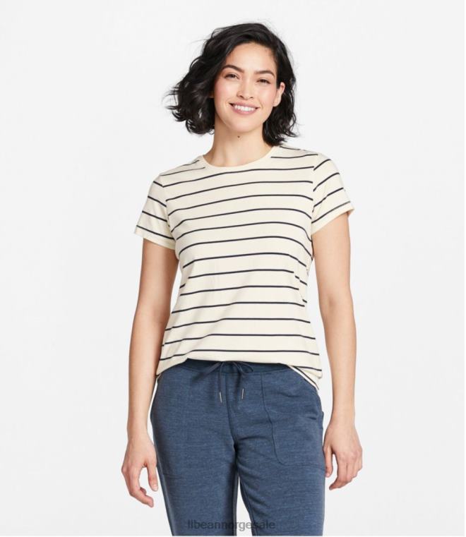 kvinner myk stretch supima t-skjorte 24VDH6916 L.L.Bean klær klassisk marineblå/vasket orkidé