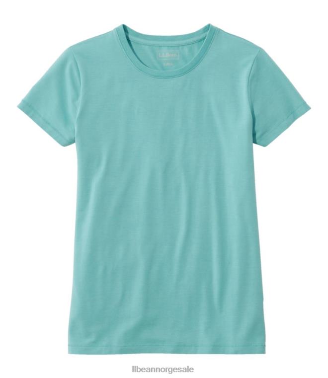 kvinner myk stretch supima t-skjorte 24VDH7033 L.L.Bean klær hav aqua