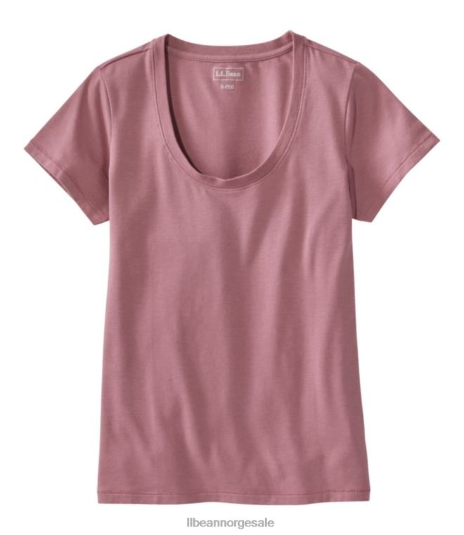 kvinner myk stretch supima t-skjorte 24VDH7175 L.L.Bean klær vasket orkide