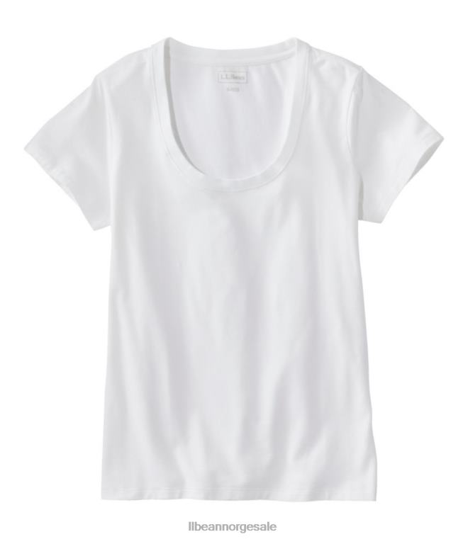 kvinner myk stretch supima t-skjorte 24VDH7287 L.L.Bean klær hvit
