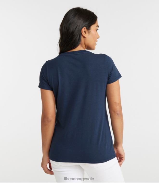 kvinner myk stretch supima t-skjorte 24VDH7287 L.L.Bean klær hvit