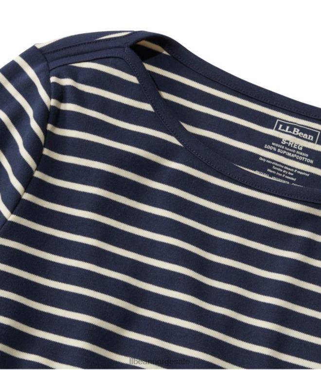 kvinner pima bomullsformet t-skjorte 24VDH6408 L.L.Bean klær lerkespore/seilduk