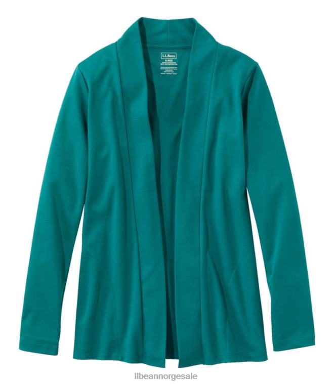 kvinner pima åpen cardigan i bomull 24VDH12 L.L.Bean klær varm blågrønn