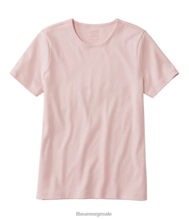 kvinner pima t-skjorte i bomull 24VDH2930 L.L.Bean klær blek rose
