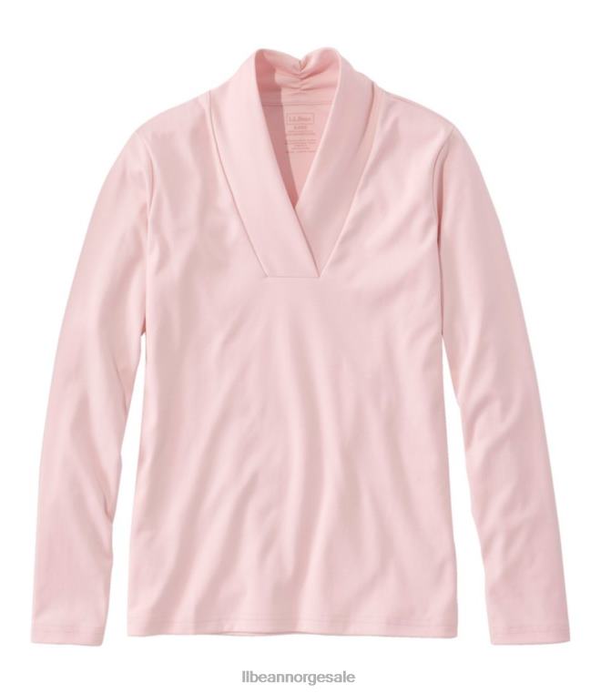 kvinner pima t-skjorte i bomull 24VDH3015 L.L.Bean klær blek rose