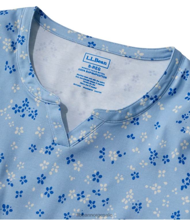 kvinner pima t-skjorte i bomull 24VDH3500 L.L.Bean klær havsalt paisley