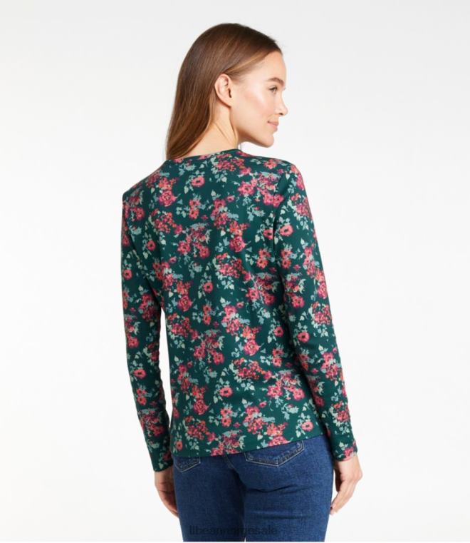 kvinner pima t-skjorte i bomull 24VDH420 L.L.Bean klær blek rose