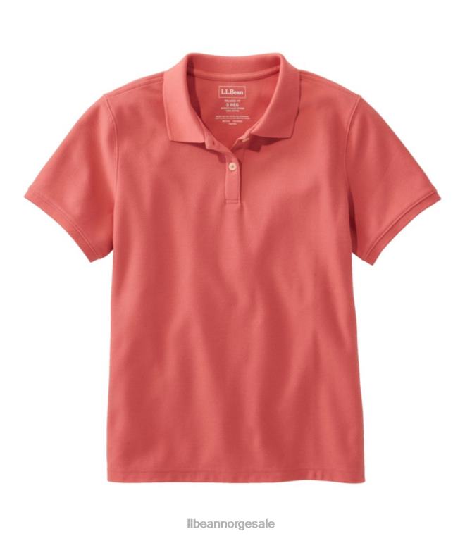 kvinner premium polo 24VDH7283 L.L.Bean x Double L klær mineralrød