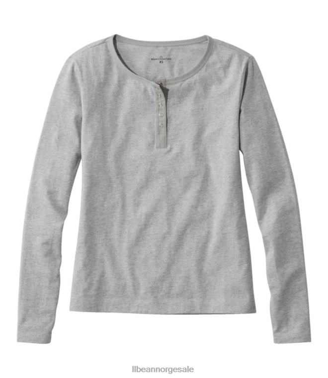kvinner signatur rangeley bomull t-skjorte 24VDH3517 L.L.Bean klær grå lyng