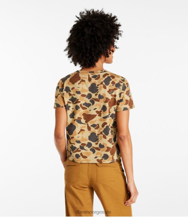 kvinner signatur rangeley bomull t-skjorte 24VDH4794 L.L.Bean klær seilduk stripe