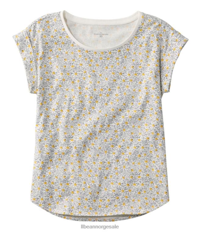 kvinner signatur rangeley bomull t-skjorte 24VDH49 L.L.Bean klær seilduk floral