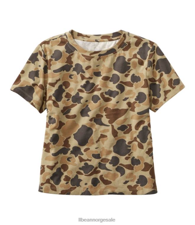 kvinner signatur rangeley bomull t-skjorte 24VDH6532 L.L.Bean klær blek oliven camo