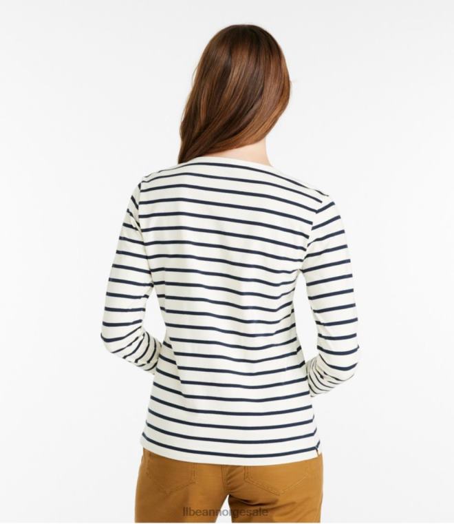 kvinner signatur rangeley bomull t-skjorte 24VDH6643 L.L.Bean klær marine naturskjønne