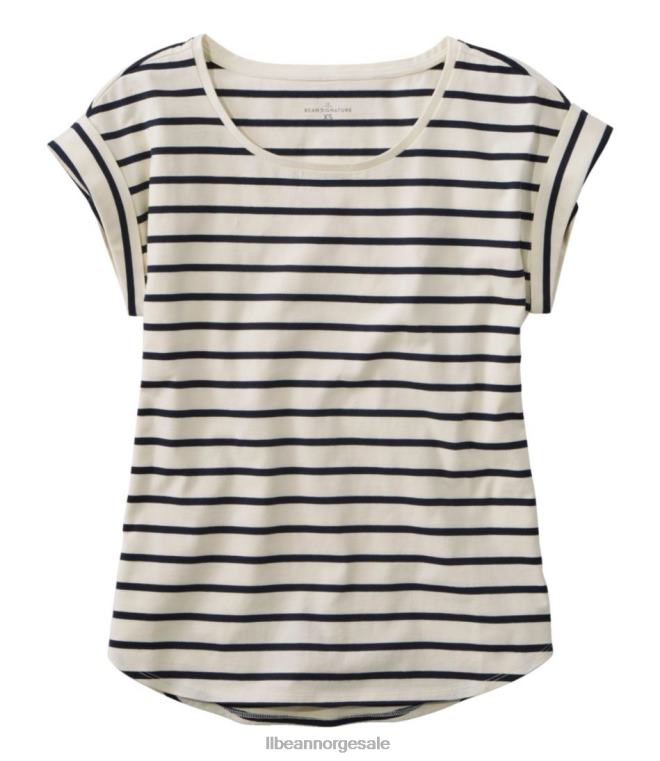 kvinner signatur rangeley bomull t-skjorte 24VDH6894 L.L.Bean klær seilduk stripe