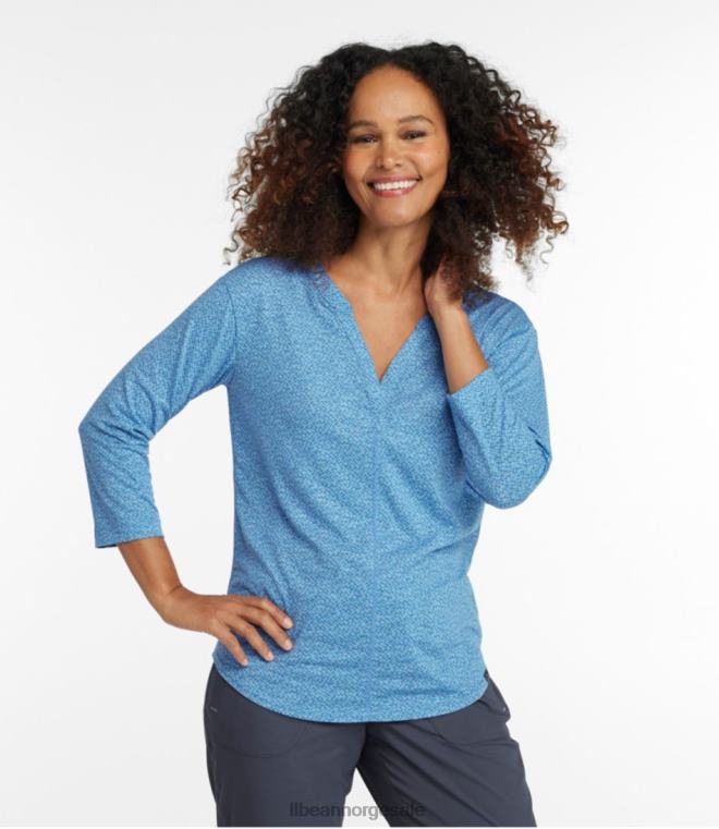 kvinner t-skjorte ved strømmen 24VDH4615 L.L.Bean klær blush geo stripe