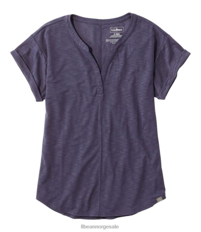 kvinner t-skjorte ved strømmen 24VDH4713 L.L.Bean klær mørk periwinkle
