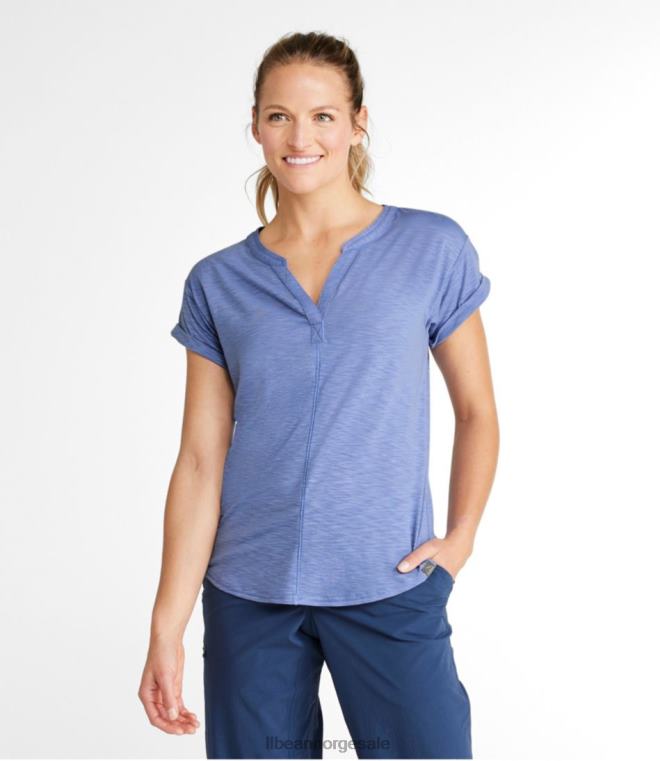 kvinner t-skjorte ved strømmen 24VDH4713 L.L.Bean klær mørk periwinkle