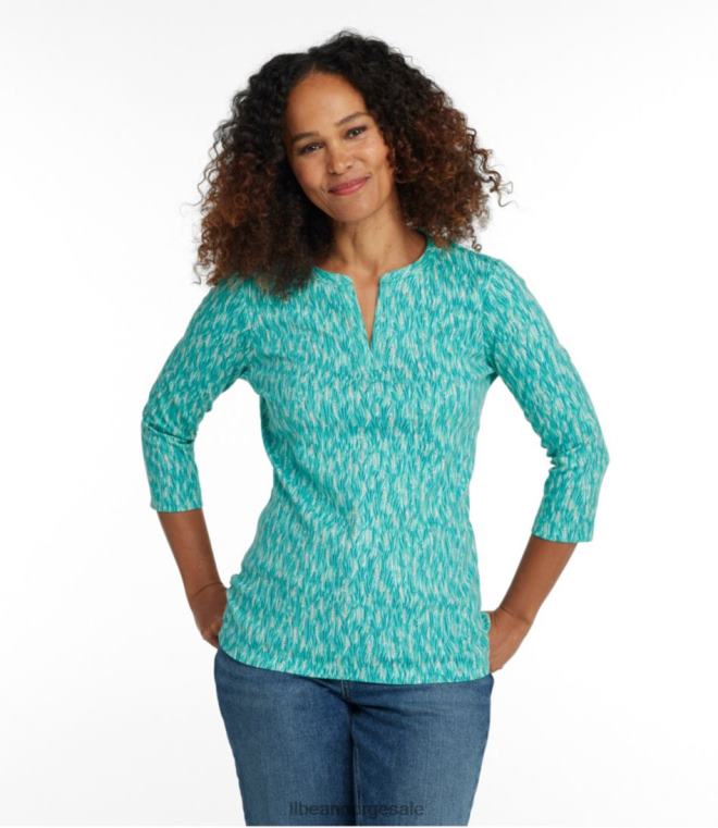 kvinner tee 24VDH7177 L.L.Bean klær mørk indigo vingård
