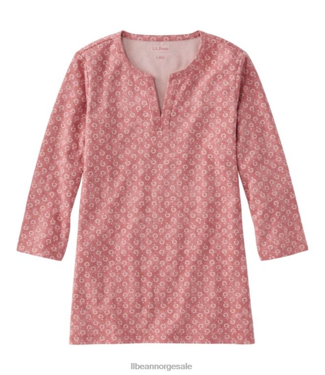 kvinner tee 24VDH78 L.L.Bean klær rose wash teksturert geo