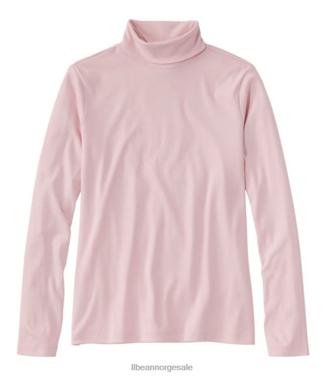 kvinner turtleneck i pima bomull 24VDH2970 L.L.Bean klær blek rose