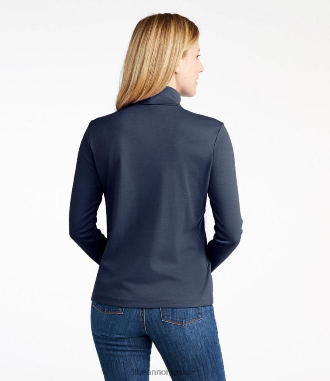 kvinner turtleneck i pima bomull 24VDH45 L.L.Bean klær varm blågrønn