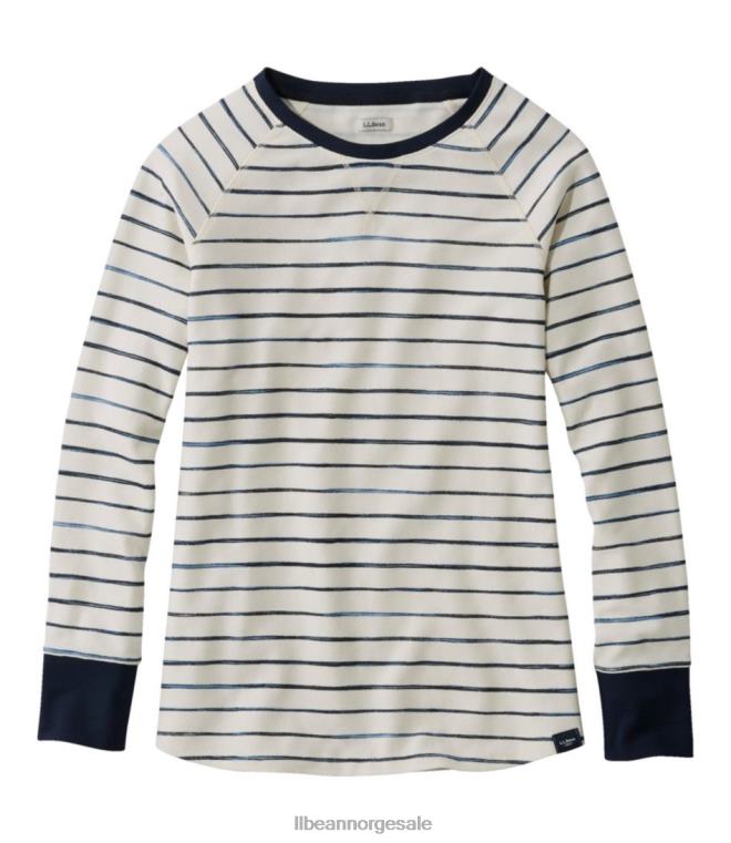kvinner unshrinkable mini-vaffel t-skjorte 24VDH3035 L.L.Bean klær seilduk malende stripe
