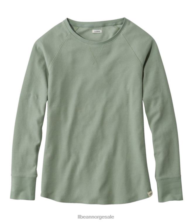 kvinner unshrinkable mini-vaffel t-skjorte 24VDH3372 L.L.Bean klær falmet salvie