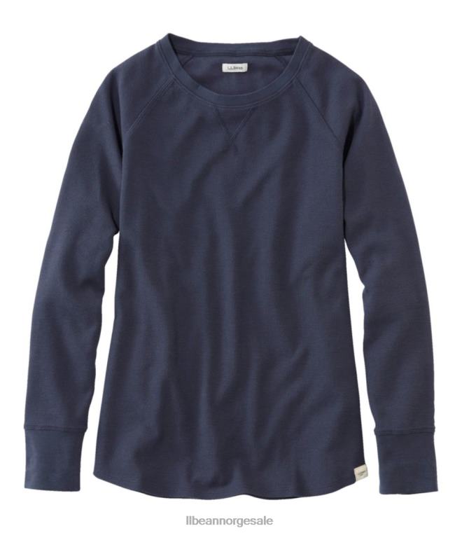 kvinner unshrinkable mini-vaffel t-skjorte 24VDH5934 L.L.Bean klær karbon marine