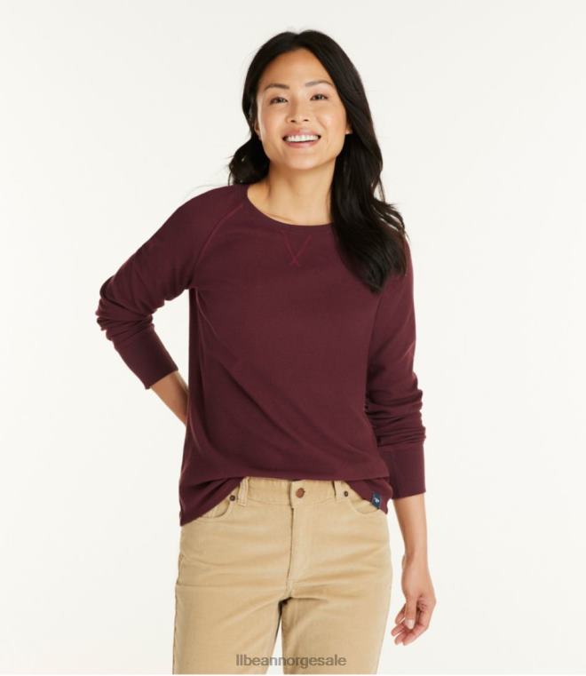 kvinner unshrinkable mini-vaffel t-skjorte 24VDH5934 L.L.Bean klær karbon marine