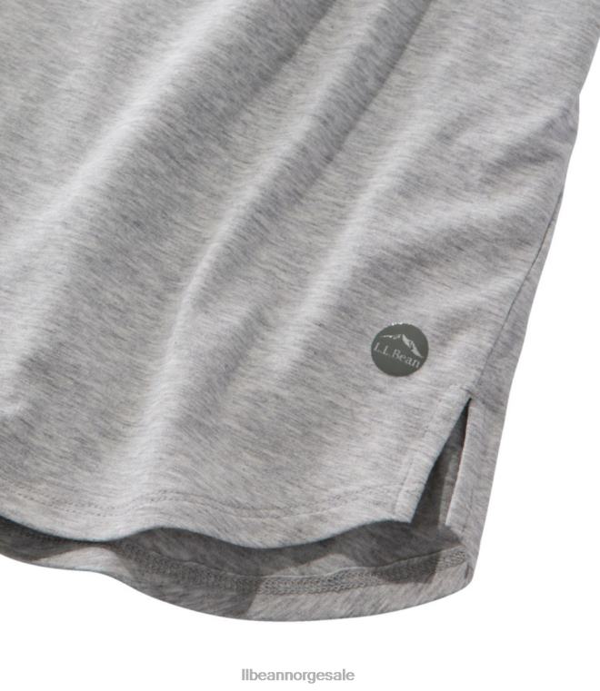 kvinner utover myk t-skjorte med rund hals 24VDH5987 L.L.Bean klær lys grå lyng