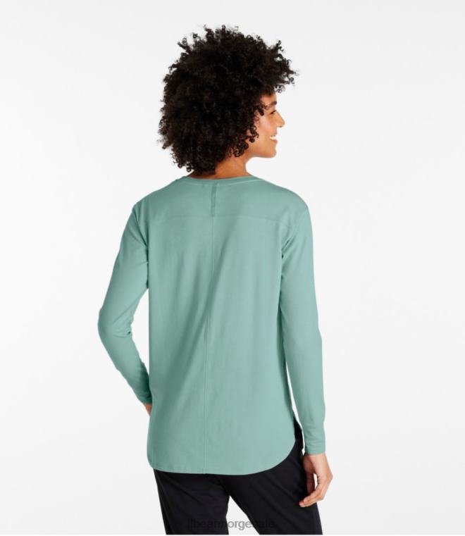 kvinner utover myk tee 24VDH6509 L.L.Bean klær rødvin