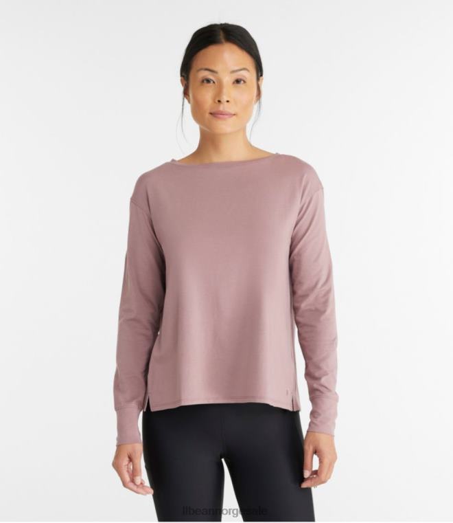 kvinner utover myk tee 24VDH6579 L.L.Bean klær midnatt svart