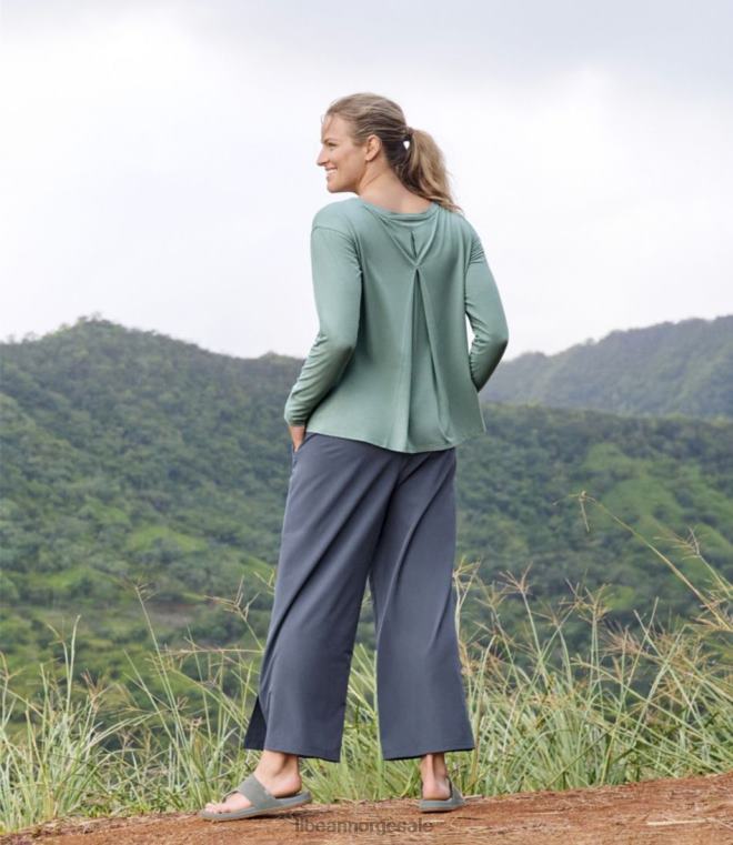 kvinner utover myk tee 24VDH6579 L.L.Bean klær midnatt svart