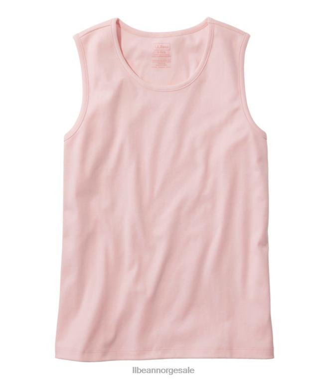 kvinner pima t-skjorte i bomull 24VDH2946 L.L.Bean klær blek rose