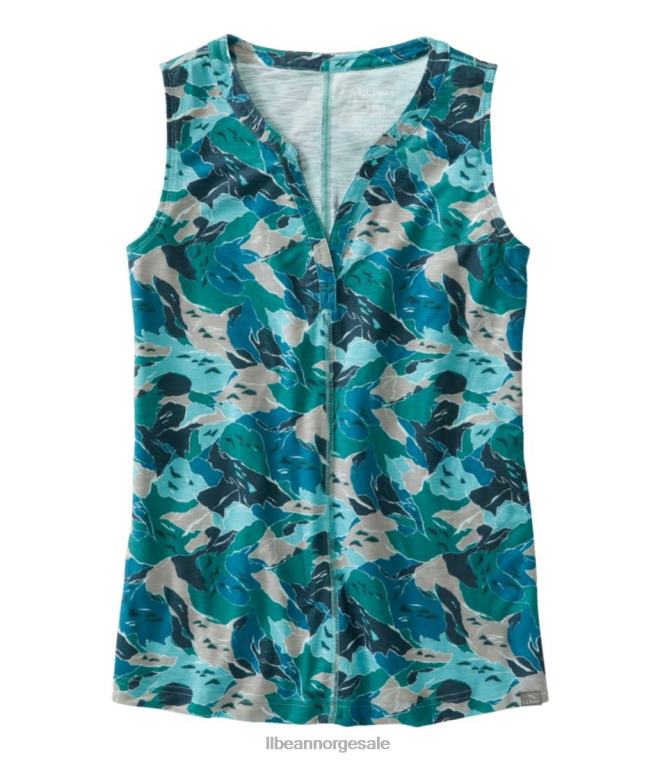 kvinner vannkanten tank 24VDH3173 L.L.Bean klær dyp turkis/sjø aqua camo