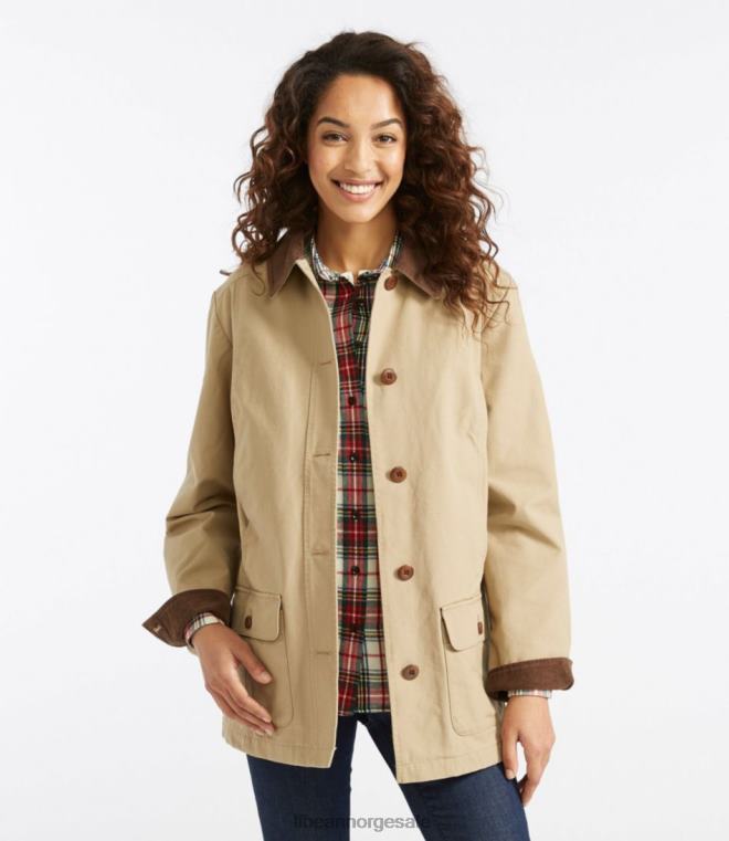 kvinner adirondack låvefrakk 24VDH831 L.L.Bean yttertøy mørk kaki